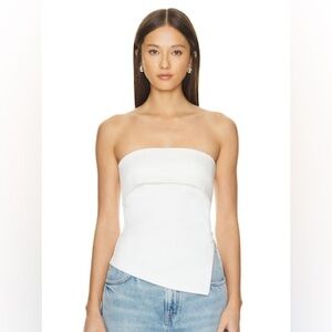 ASTR The Label Jody Top - White Zipper Strapless Top